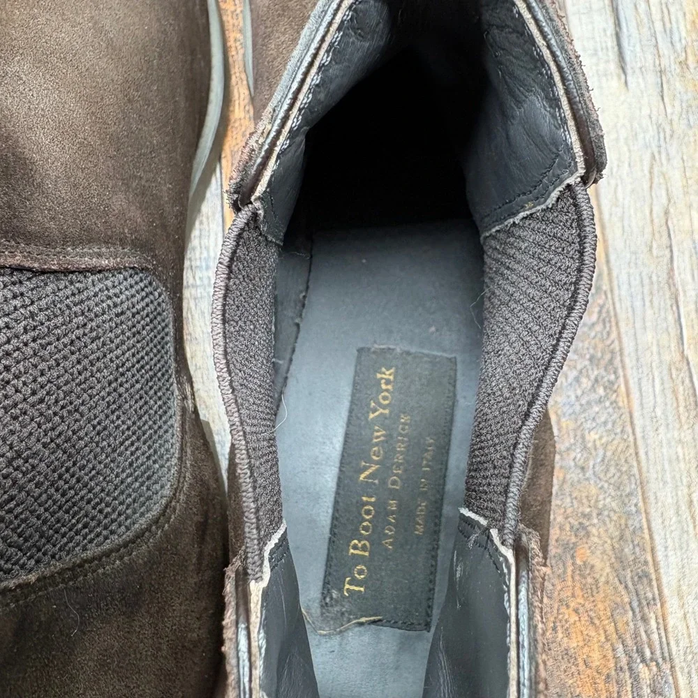 To Boot New York Adam Derrick Mens Brown Suede Chelsea Boots Size 10.5